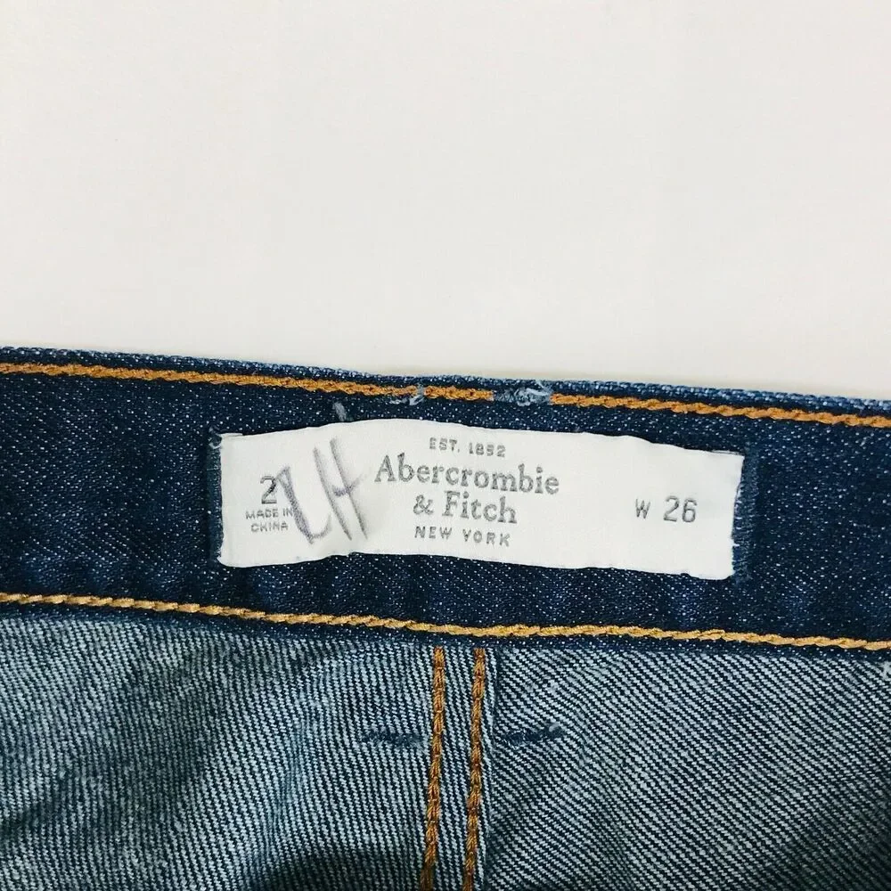 Abercrombie Women's 2 Denim Shorts Blue Dark Wash Mid Rise Hot Pants CE27